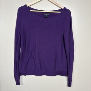 Eileen Fisher Petite Merino Wool Sweater Purple Long Sleeve Women's PP Crewneck